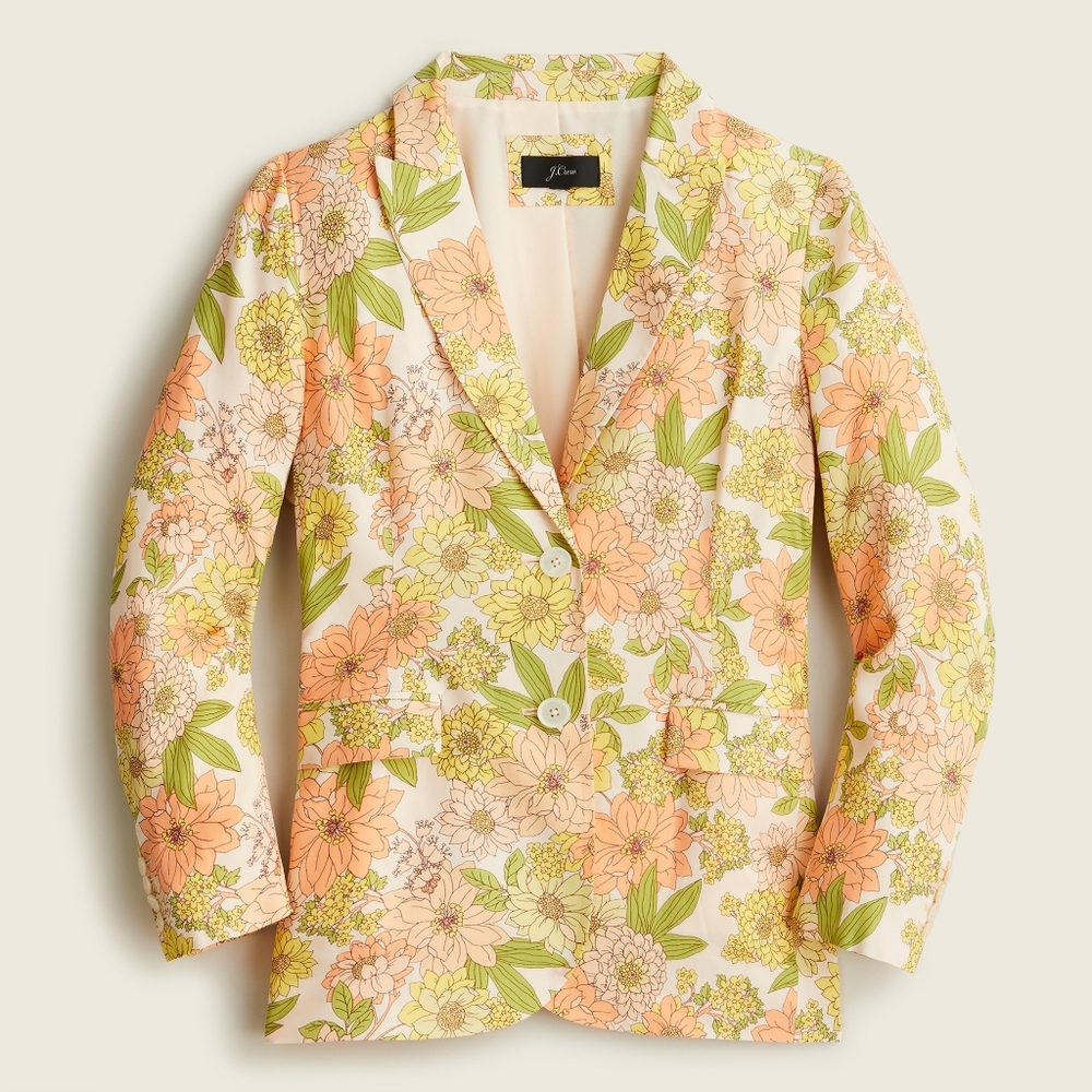 J. Crew Floral Blazer in Peach, Yellow & Green